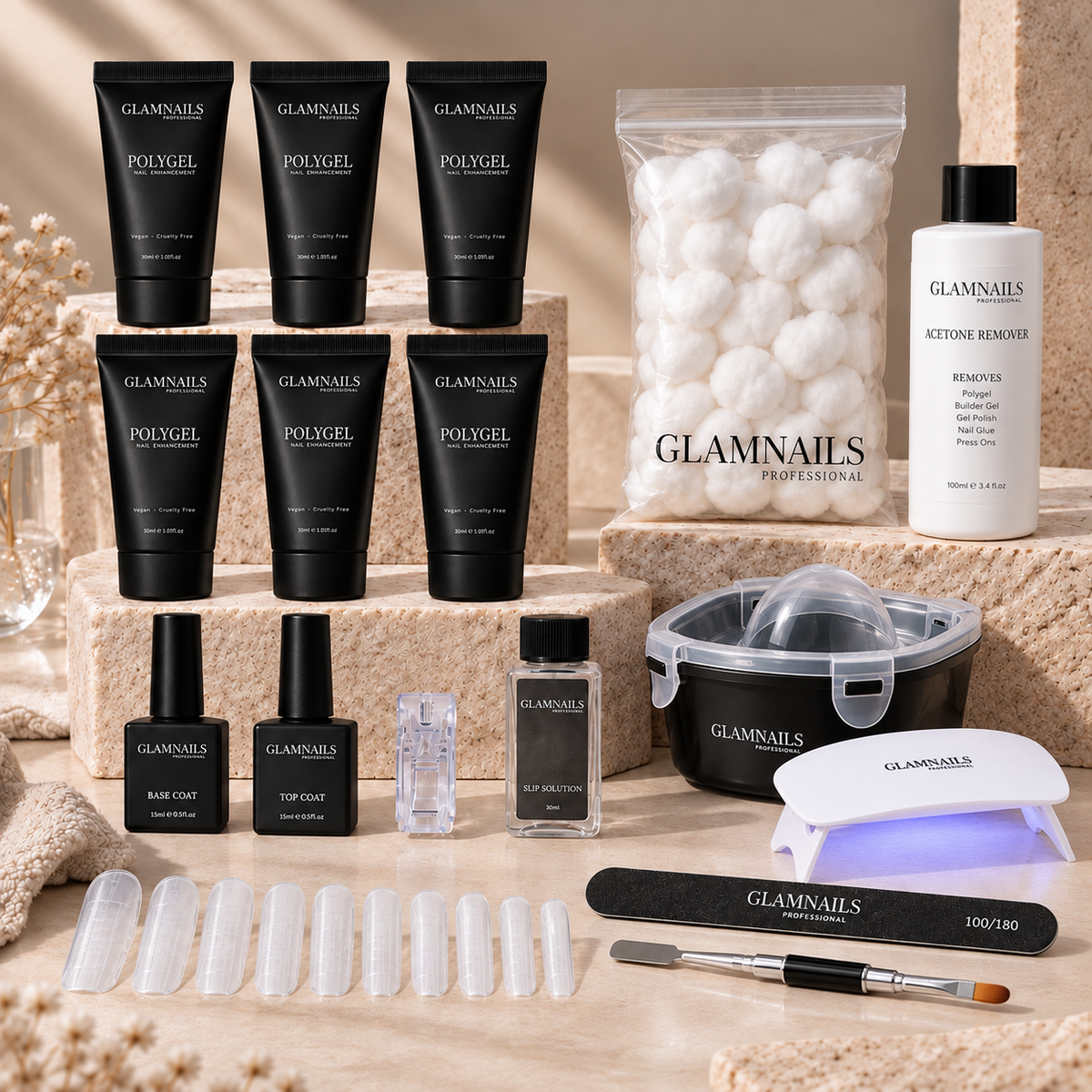 Polygel-Starter-Set | 3+3 Gratisfarben von Glamnailsprofessional