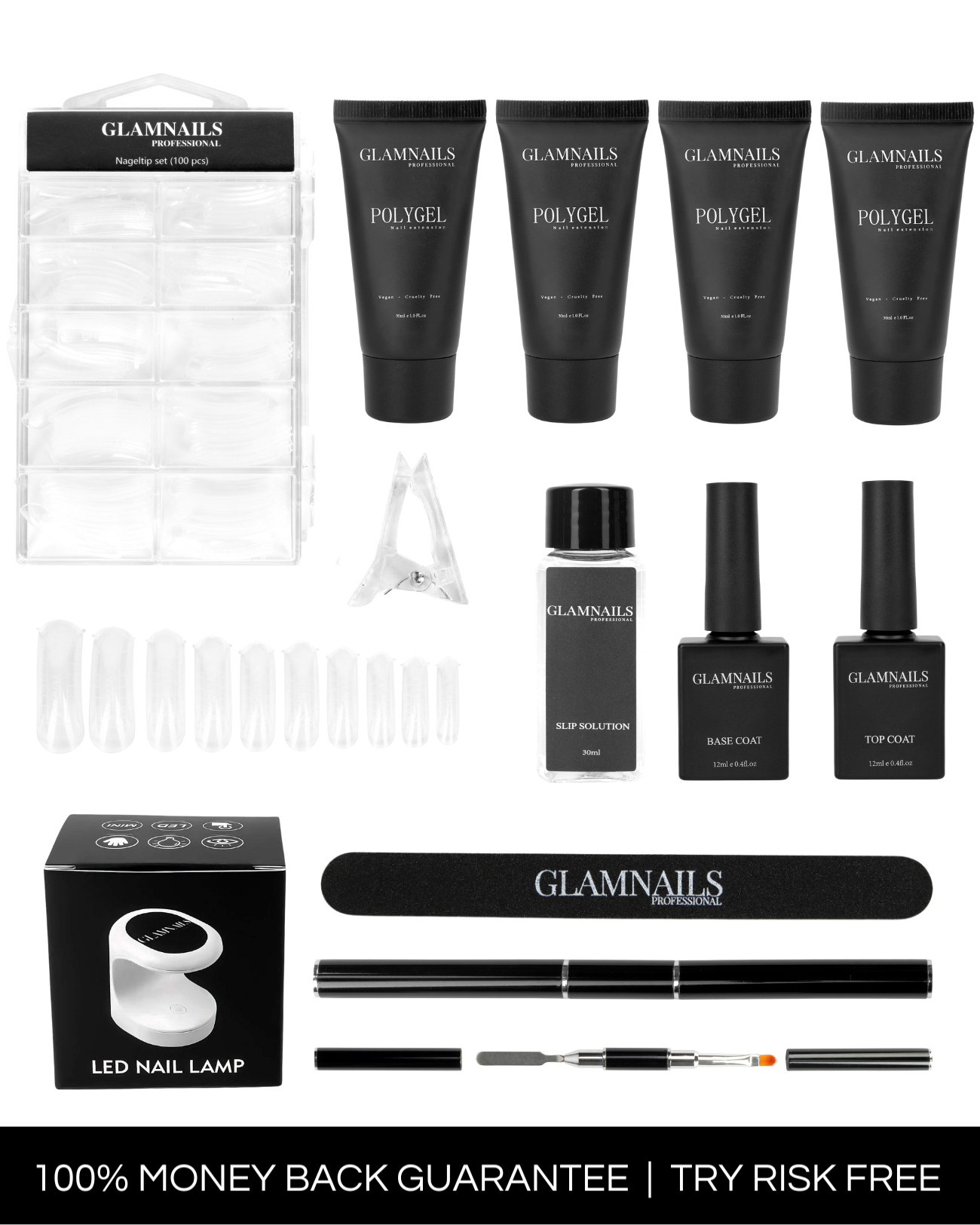 Glamnailsprofessional polygel Polygel Premium Starterset | 4 Kleuren